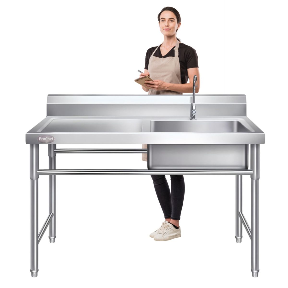 PROCHEF - Lavafondos Acero Inox. 120x60x90 cm. Secador izquierdo