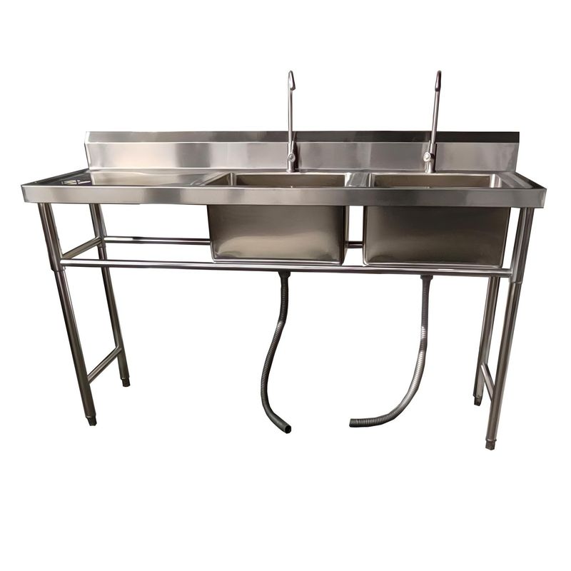 PROCHEF - Lavafondos Doble Acero Inox. 175x60x90 cm. Secador izquierdo