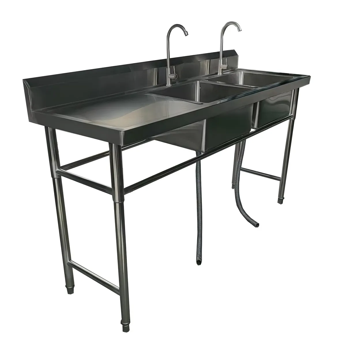 PROCHEF - Lavafondos Doble Acero Inox. 175x60x90 cm. Secador izquierdo
