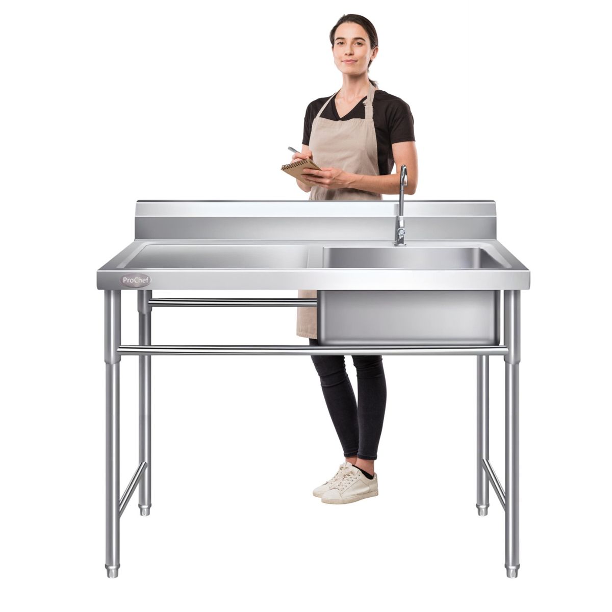 PROCHEF - Lavafondos Acero Inox. 100x60x90 cm. Secador izquierdo