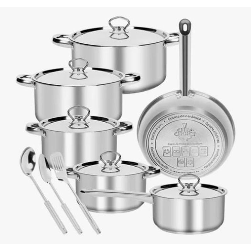 GENERICO - Bateria Cocina Cacerolas 15 Piezas