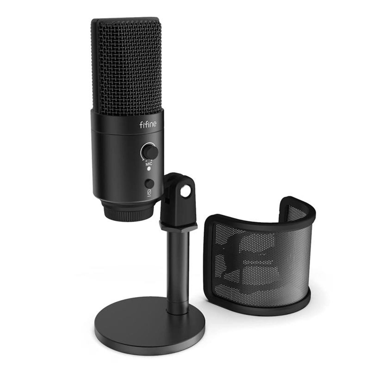 FIFINE - Micrófono Gaming Fifine K683B USB Tipo C