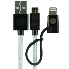 GENERAL ELECTRIC - Cable 2 en 1 Micro USB Adaptador Lightning 090 Mts
