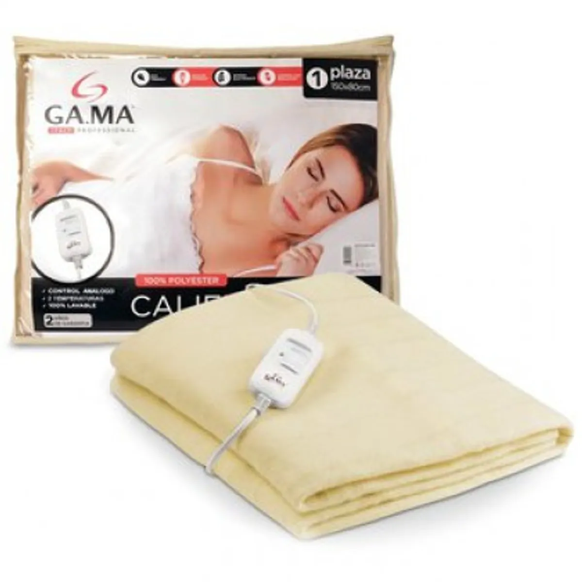 GAMA - Calienta Cama Gama 100% Polyester Single Quick Heat 1 Plaza