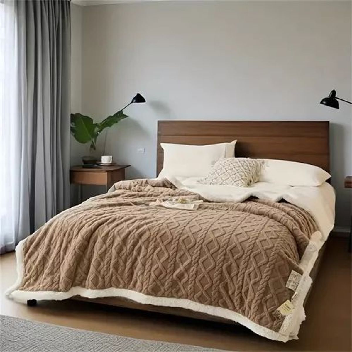 GENERICO - Frazada Colcha Polar Chiporro Dos Plazas 200x230cm 2p MARRON