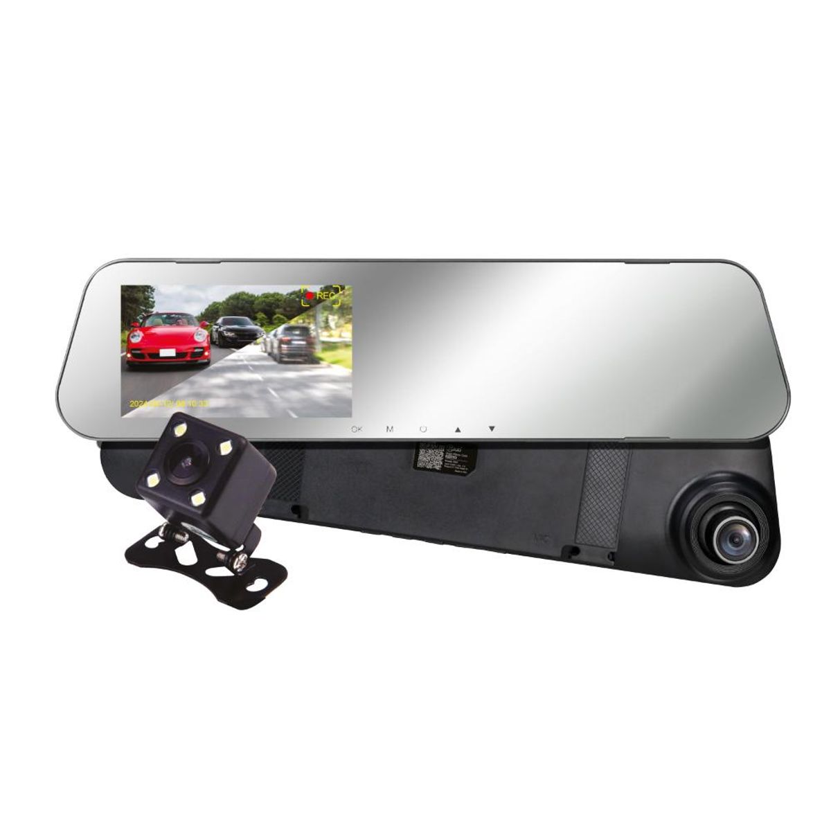 MLAB - Cámara Espejo Auto DVR FHD 2 Cámaras Front 1080p Rear 720p Mlab