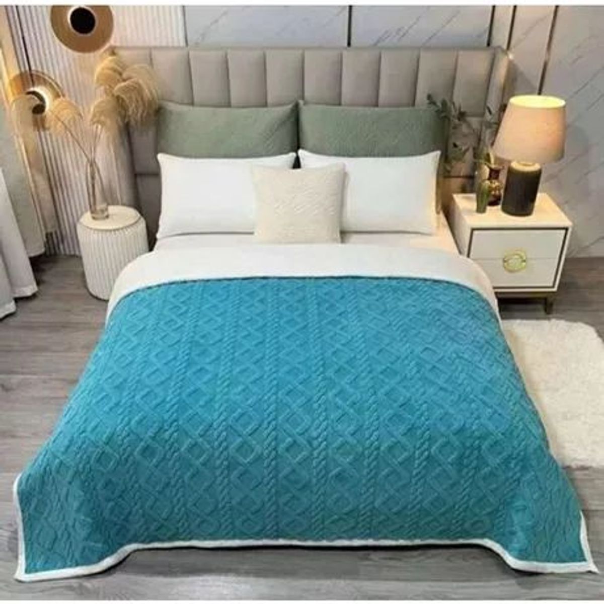 GENERICO - Frazada Colcha Polar Chiporro Dos Plazas 200x230cm 2p TURQUESA