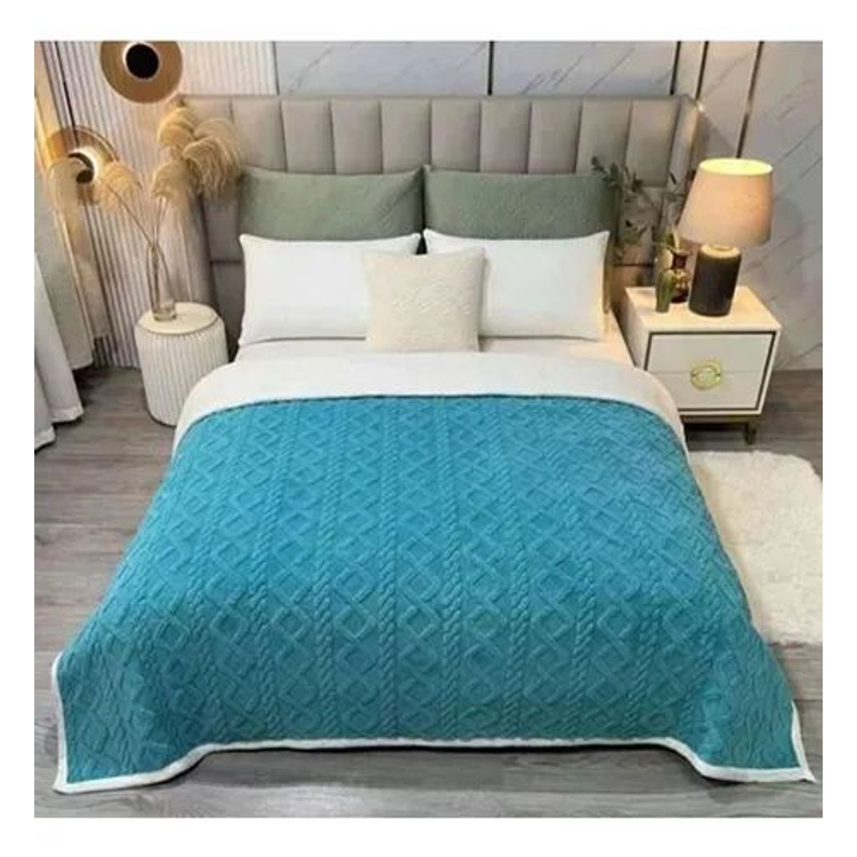 GENERICO - Frazada Colcha Polar Chiporro Dos Plazas 200x230cm 2p TURQUESA