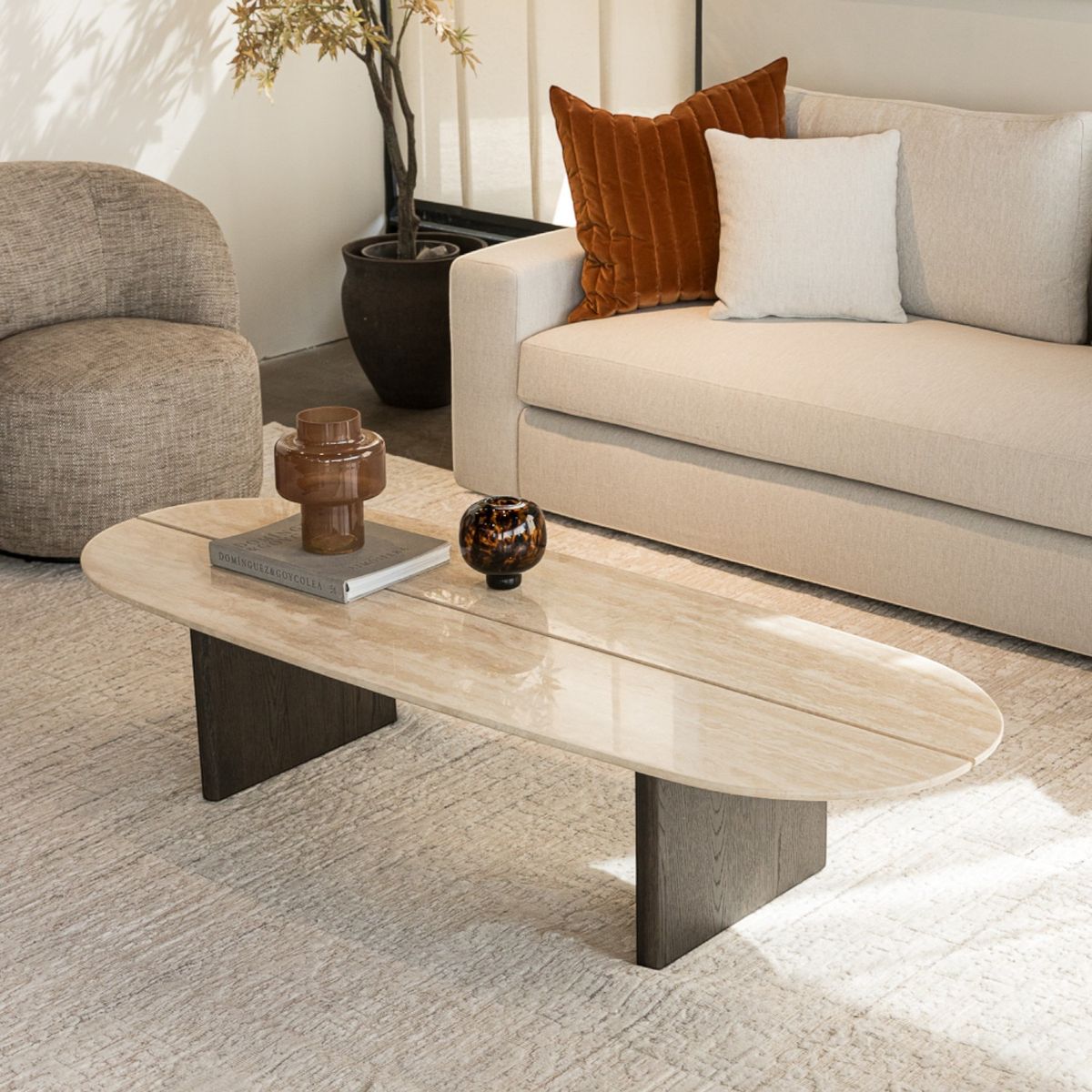 FORASTERO - Mesa De Centro Zaira Travertino Forastero