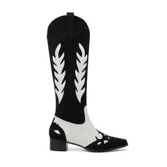 VIA UNO - Bota Mujer Negro/Blanco 12531313