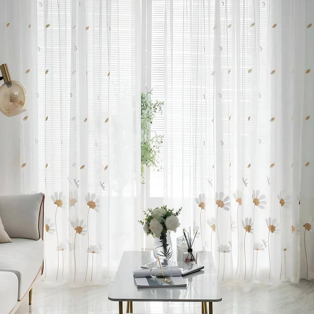 GENERICO - 2 panel de Cortina visillo transparente con textura 140x230cm TF14