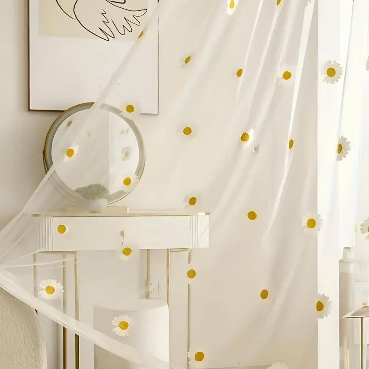 GENERICO - 2 panel de Cortina visillo transparente con textura 140x230cm TF16