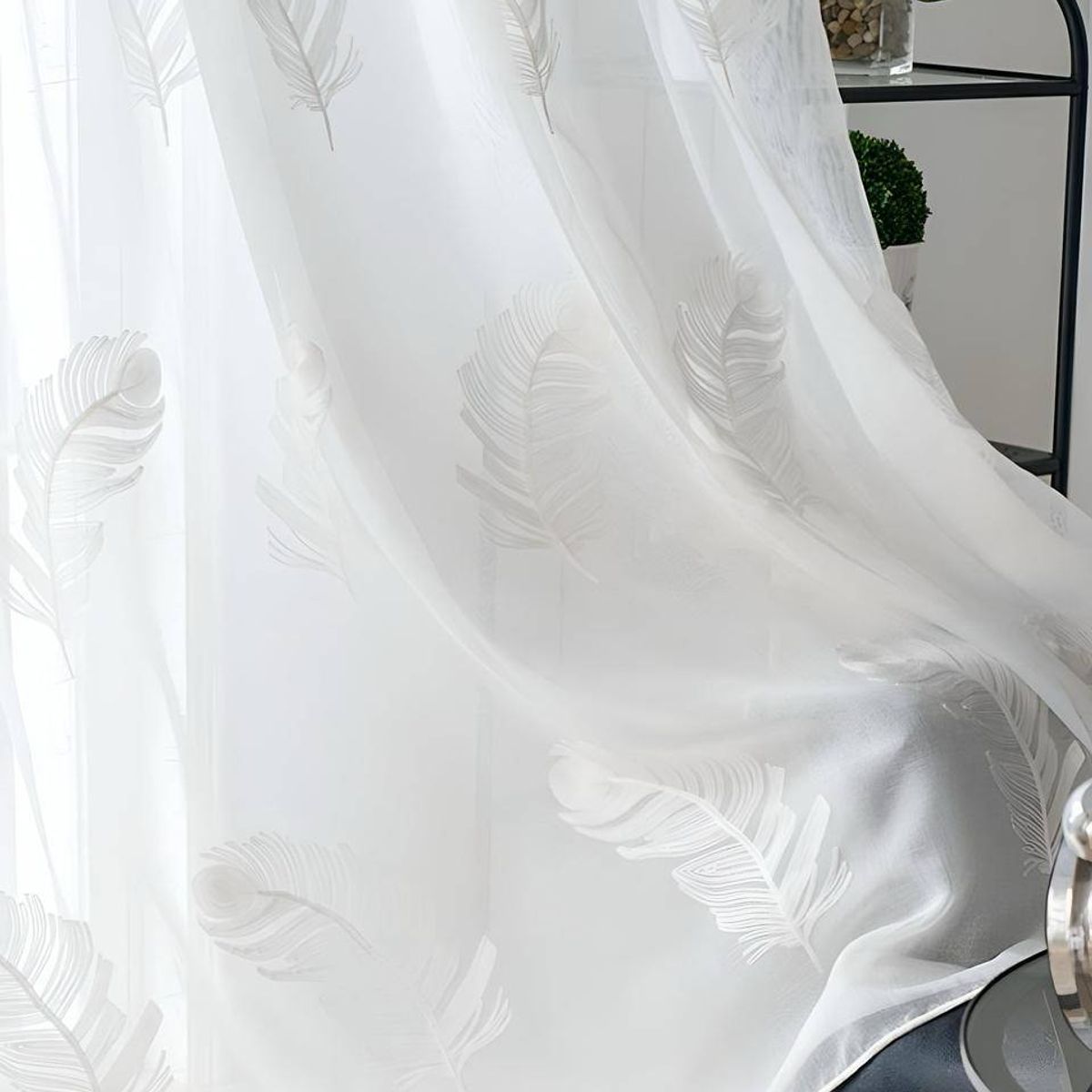 GENERICO - 2 panel de Cortina visillo transparente con textura infantil 140x230cm