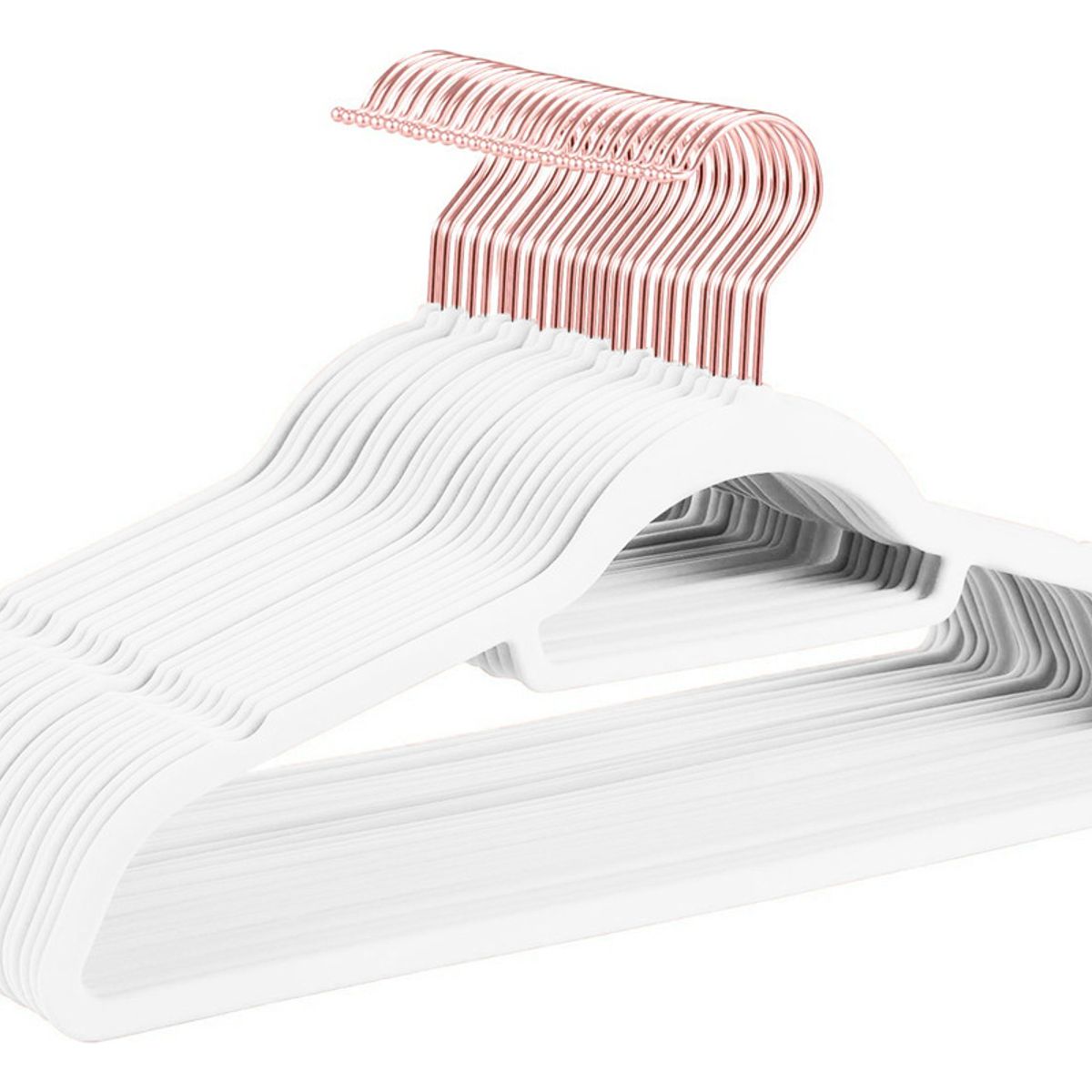 GENERICO - 10Pcs Perchas Antideslizantes De Terciopelo Para Hogar-Blanco