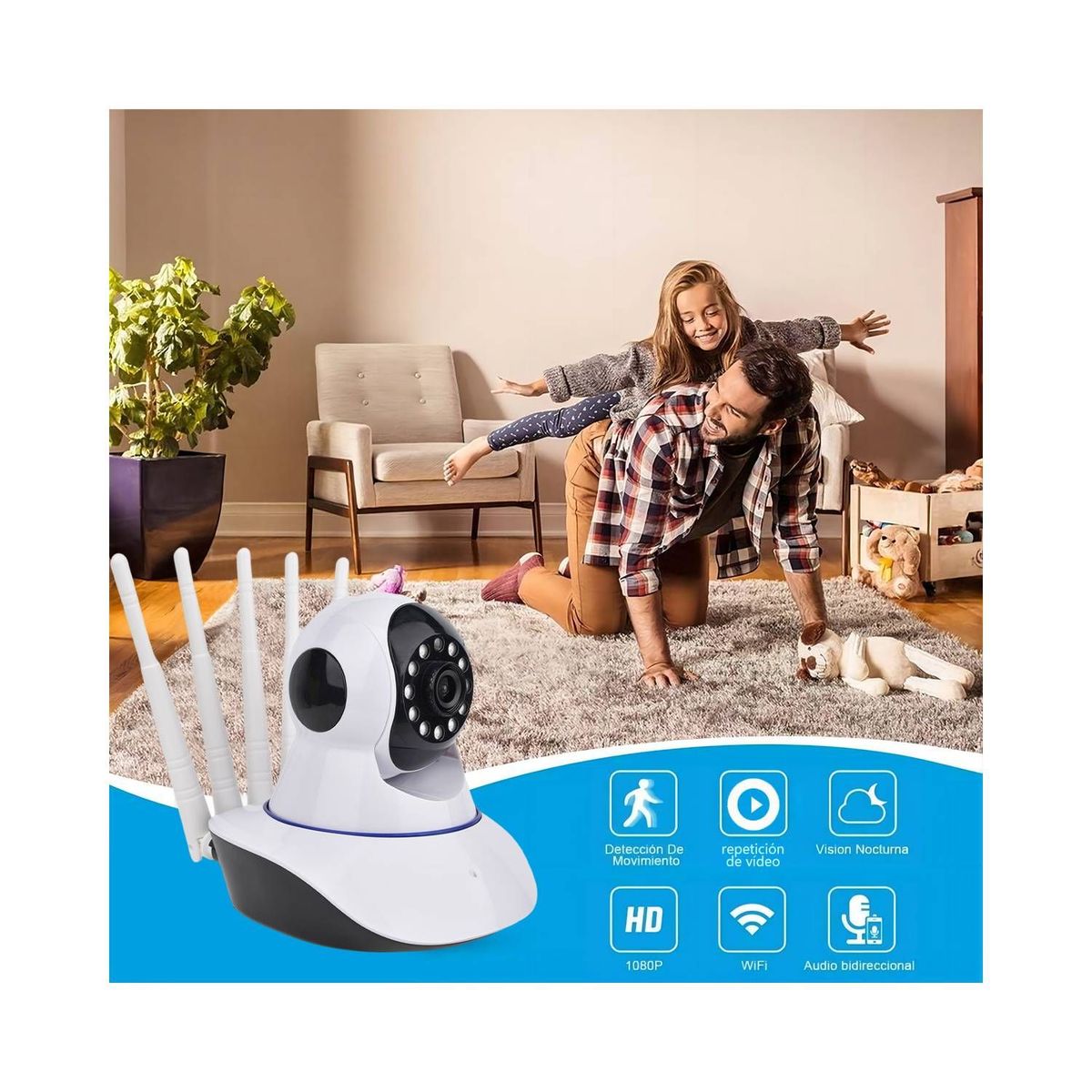 MOVI - CAMARA SEGURIDAD IP WIFI HD MOTORIZADA VISION NOCTURNA 360º