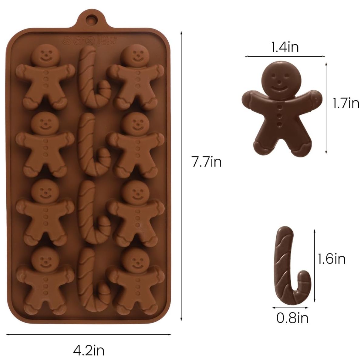 GENERICO - Moldes 12 Espacios Bastones+Muñecos Jengibre