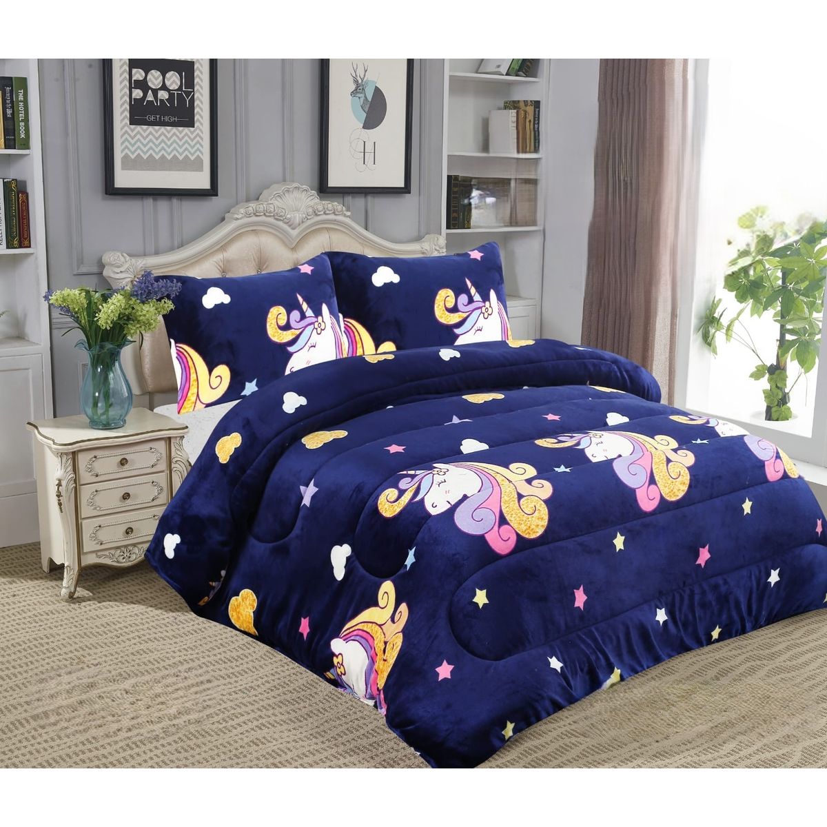 GENERICO - COBERTOR GRUESO PLUSH CON CHIPORRO PARA INVIERNO 1.5 PLAZA