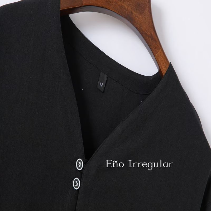 EDWINAYY - Camisa Manga Larga Clásico Hombre Unicolor De Algodón Lino