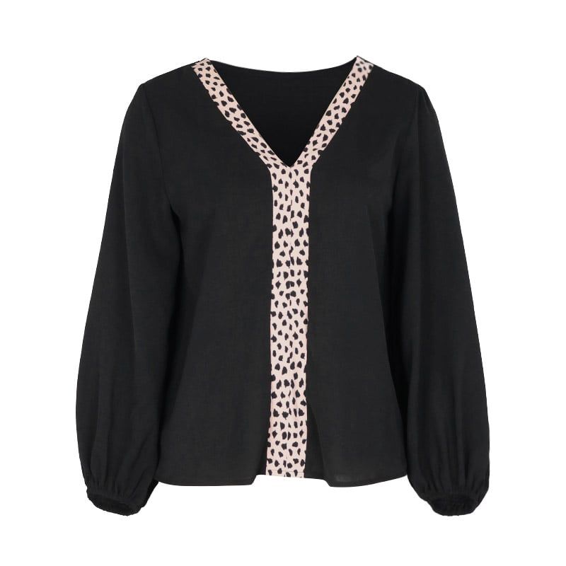 RURUTOTO - Blusa Manga Larga Mujer Negro