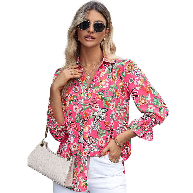 RURUTOTO - Blusa Casual Mujer Rojo