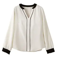RURUTOTO - Blusa Casual Manga Larga Mujer Blanco