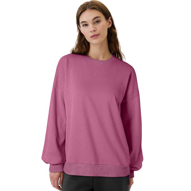 RURUTOTO - Polerón Mujer Algodón Manga Larga Cuello Redondo Beige