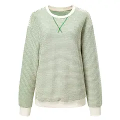 RURUTOTO - Polerón Crew Neck Algodón Mujer Negro