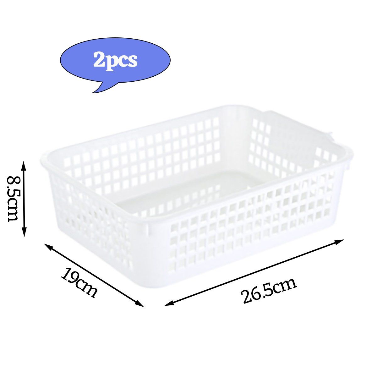 GENERICO - 2pcs Cesta De Almacenamiento De Plástico Para Organización