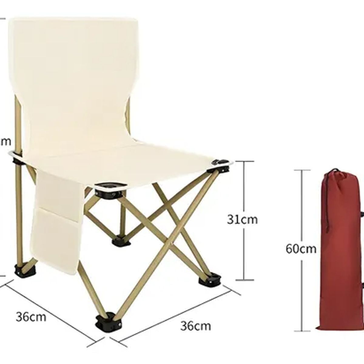 EDWINAYY - Silla Plegable Playa Conbolsa Durabilidad Alto Peso Portante