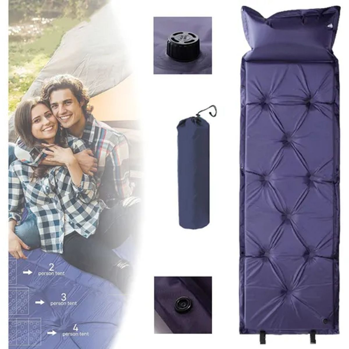 EDWINAYY - Colchoneta Inflable Plegable Para Eléctrico Acampada