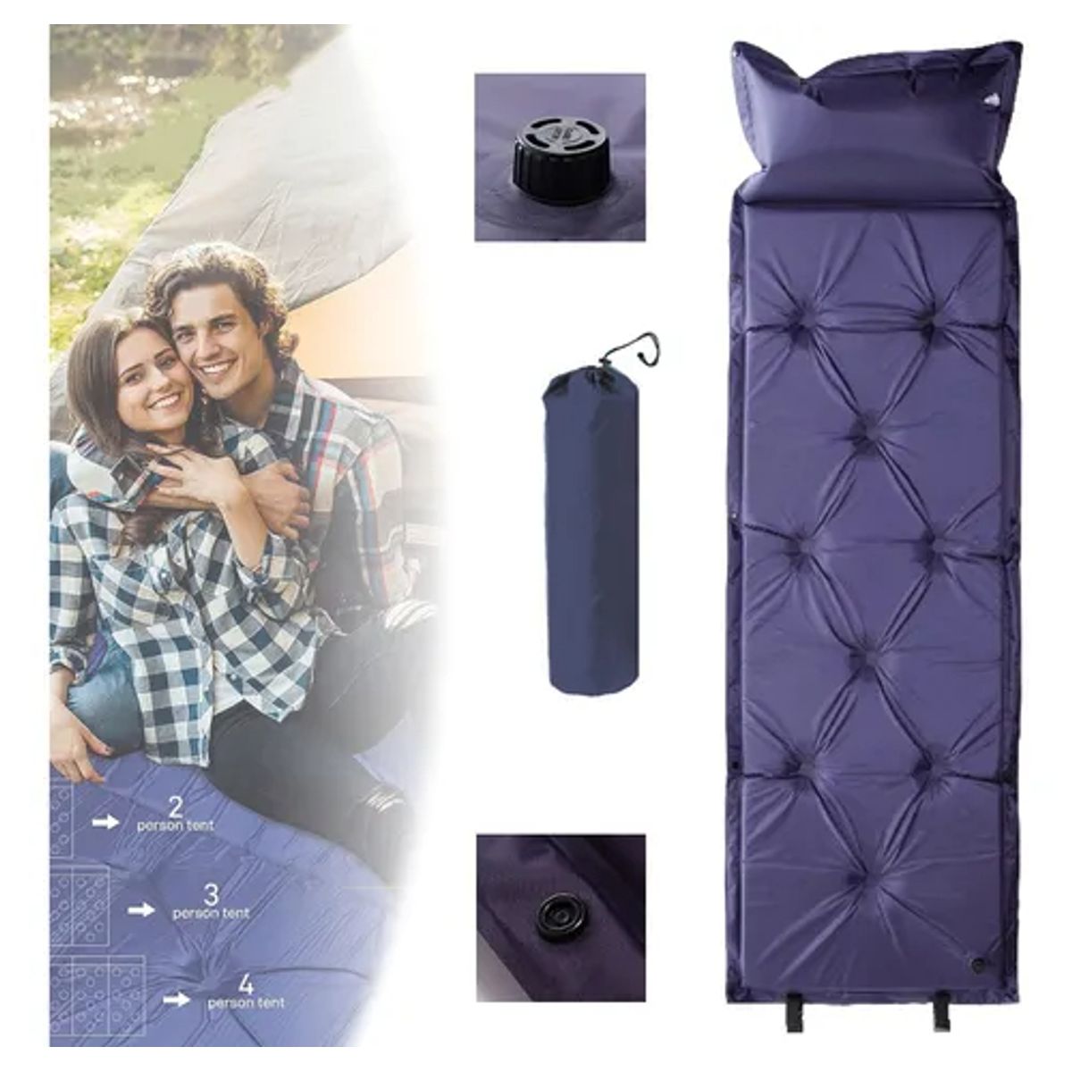 EDWINAYY - Colchoneta Inflable Plegable Para Eléctrico Acampada