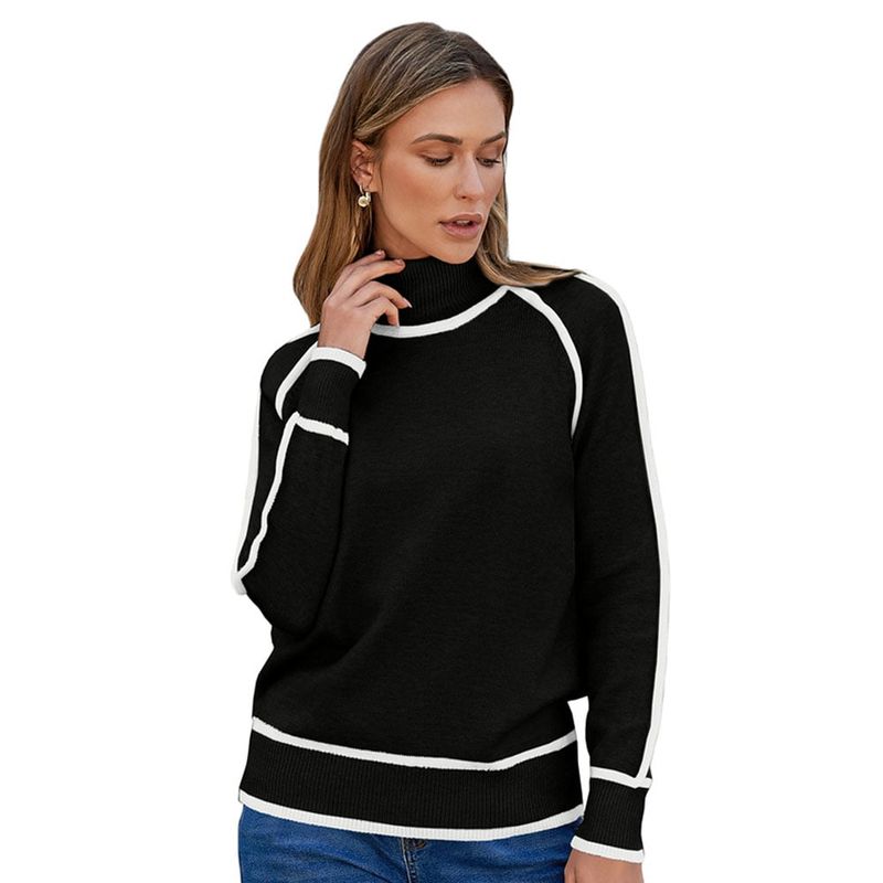 RURUTOTO - Sweater de cuello alto Mujer Negro