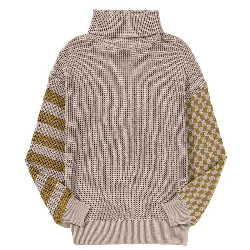 RURUTOTO - Sweater Alto Cuello Mujer Café