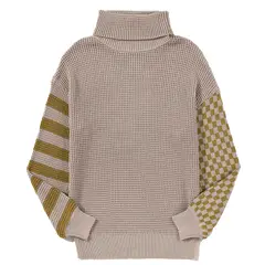 RURUTOTO - Sweater Alto Cuello Mujer Café
