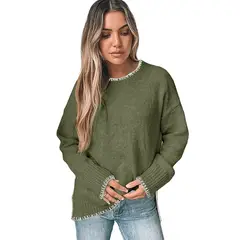 RURUTOTO - Sweater Básico Mujer Beige