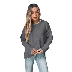 RURUTOTO - Sweater Básico Mujer Beige