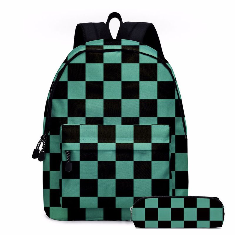 DANWEILE - Mochila de anime para estudiantes-Verde multicolor