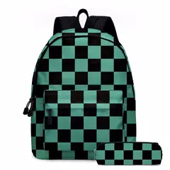 DANWEILE - Mochila de anime para estudiantes-Verde multicolor