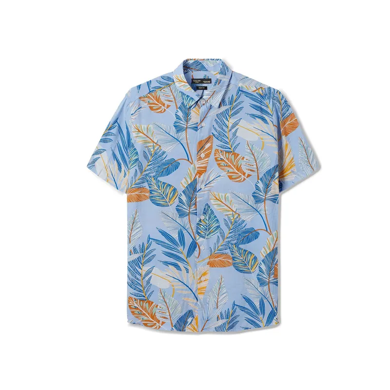 EDWINAYY - Camisa Hawaiana Moda Casual Estilo Slim Fit Para Hombre