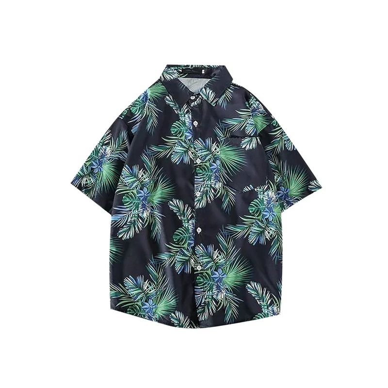 EDWINAYY - Camisa Hawaiana Moda Casual Estilo Slim Fit Para Hombre