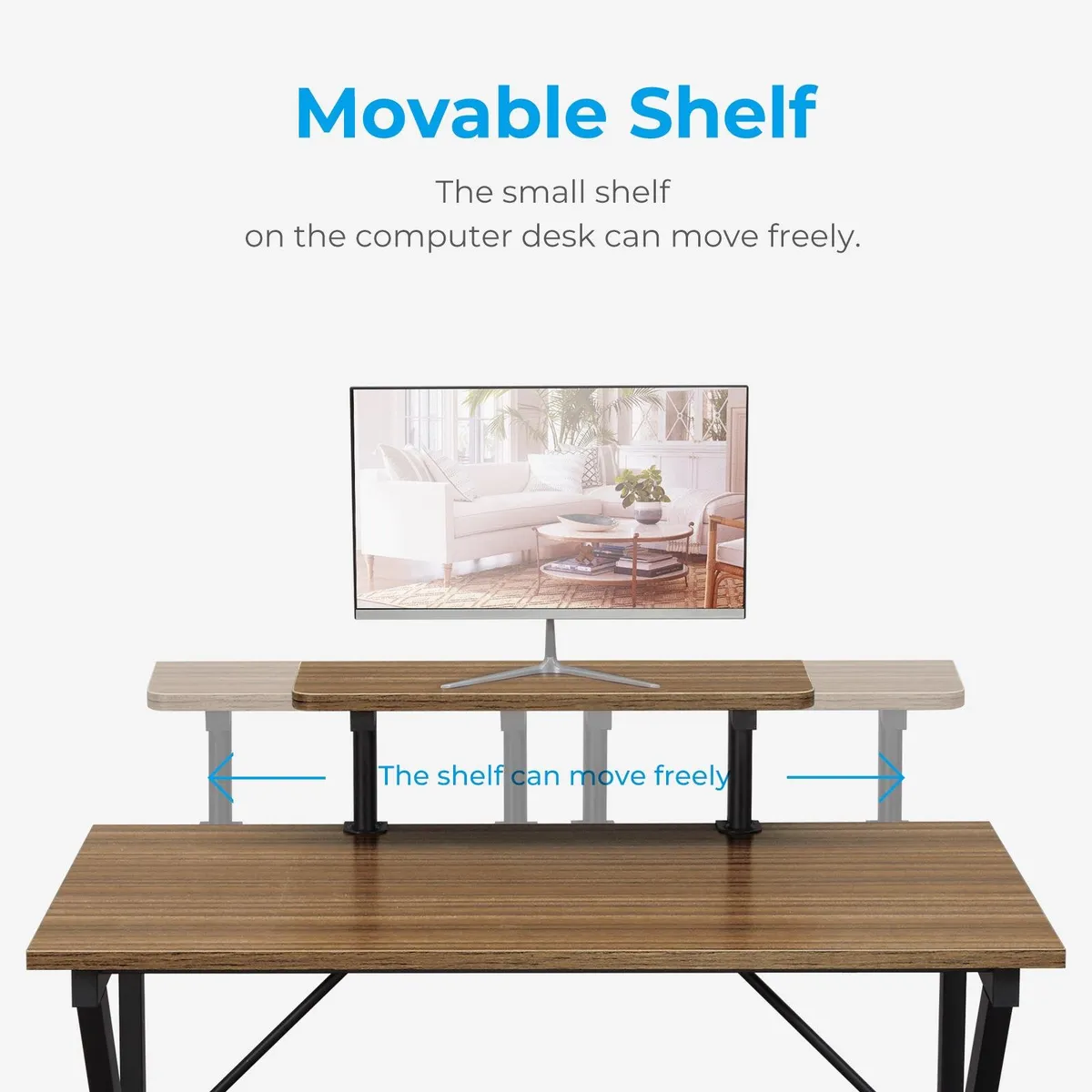 EDWINAYY - Escritorio Minimalista Moderno Con Repisas 80cm