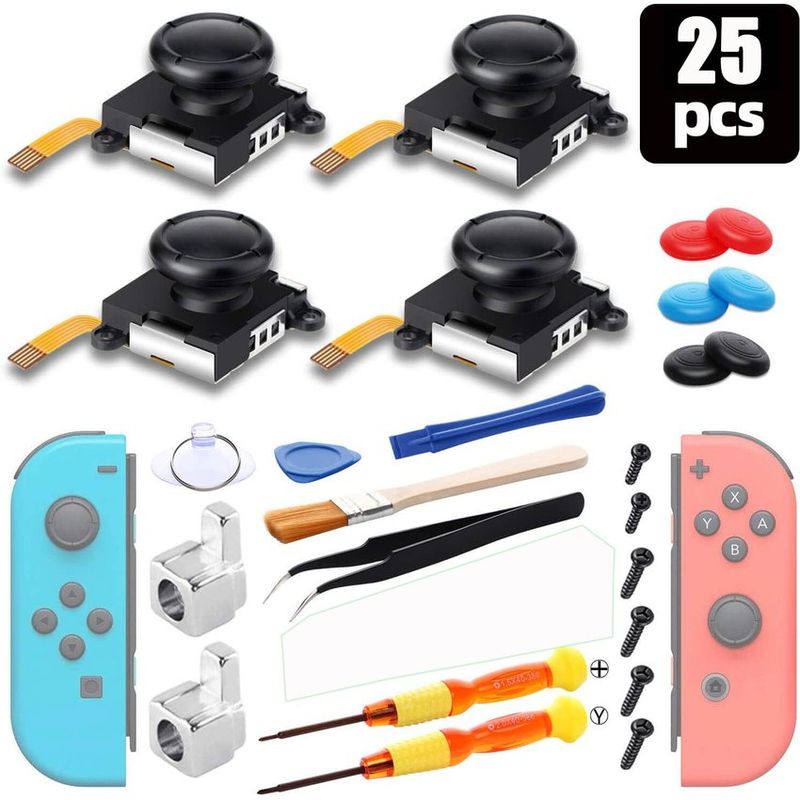 OEM - Más vendido kit de reparación joycon repuesto joystick  25 pcs