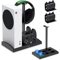IPEGA - Soporte cargador para xbox series s con ventilador y 2 pilas
