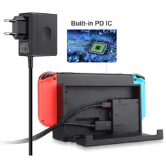DOBE - Adaptador ca cargador de fuente de alimentación para nintendo switch