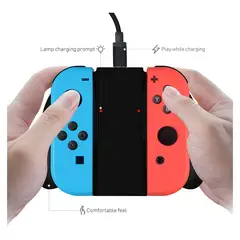 DOBE - Estación de carga con mango para cargador de switch joy con azul