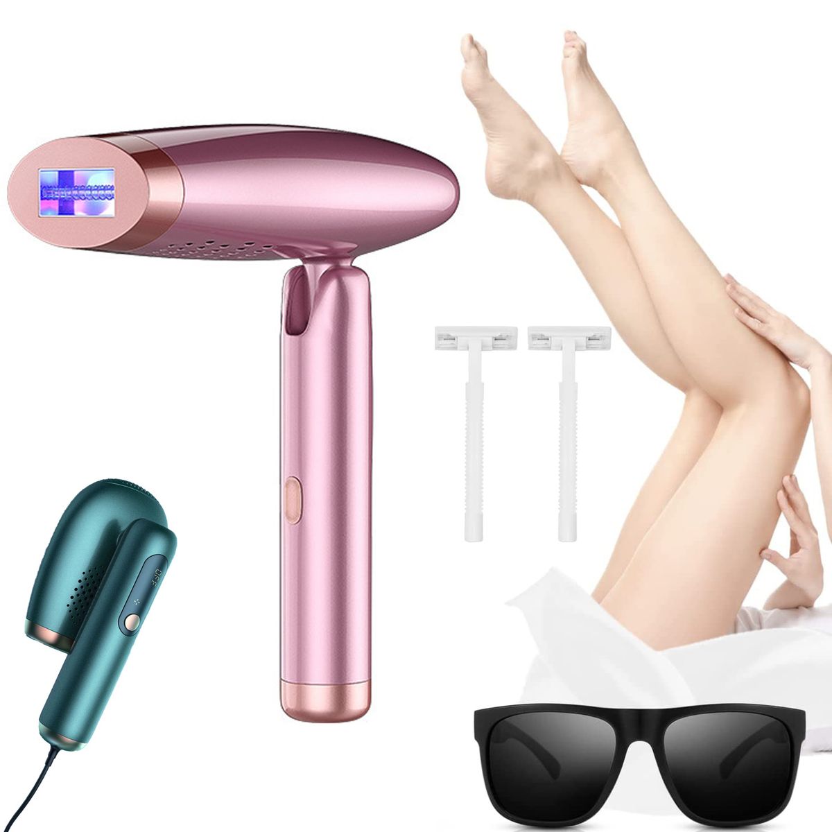 PUREPOWER - IPL Depilación Láser Plegable de Salón sin Dolor para MujeresRojo