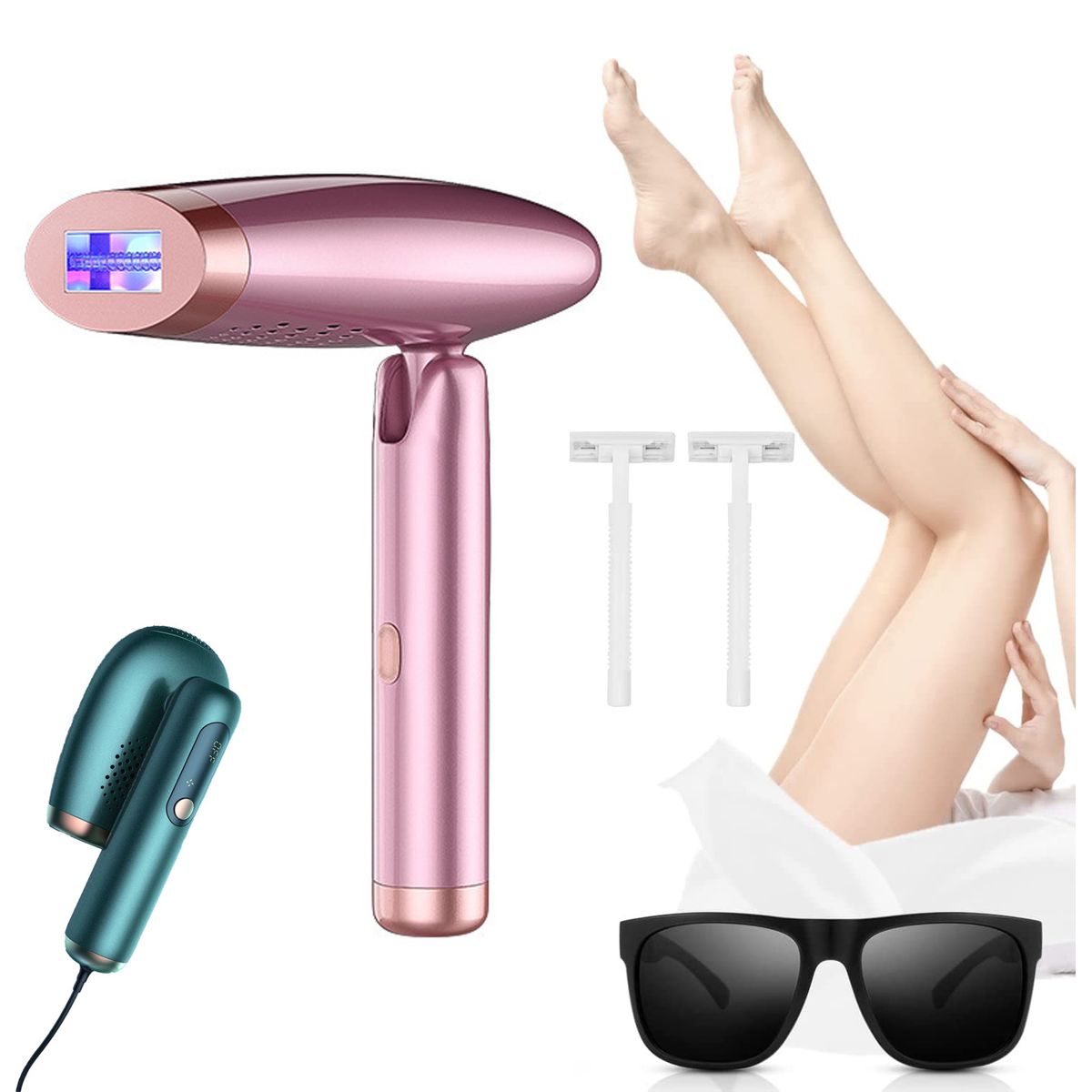 PUREPOWER - IPL Depilación Láser Plegable de Salón sin Dolor para MujeresRojo