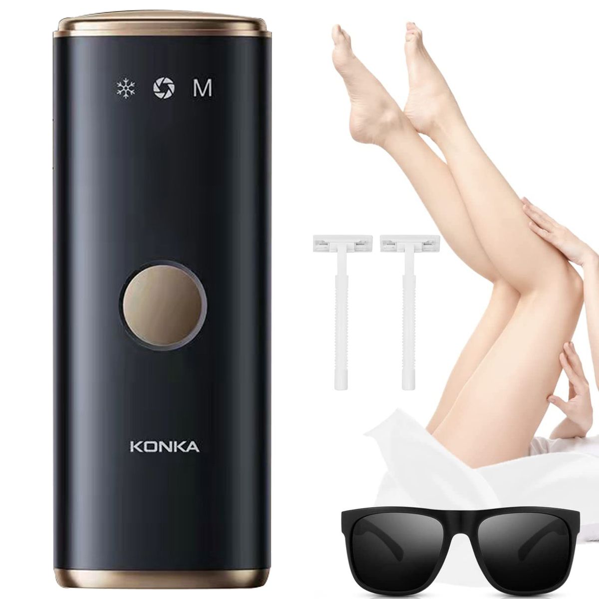 PUREPOWER - KONKA K01 IPL Depilación Láser de Salón sin Dolor para MujeresNegro