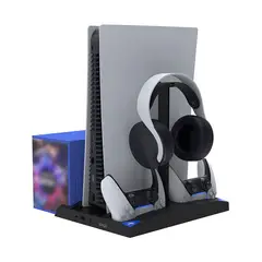 VDVO - 6 en 1 soporte vertical para ps5 consola ventilador de refrigeración