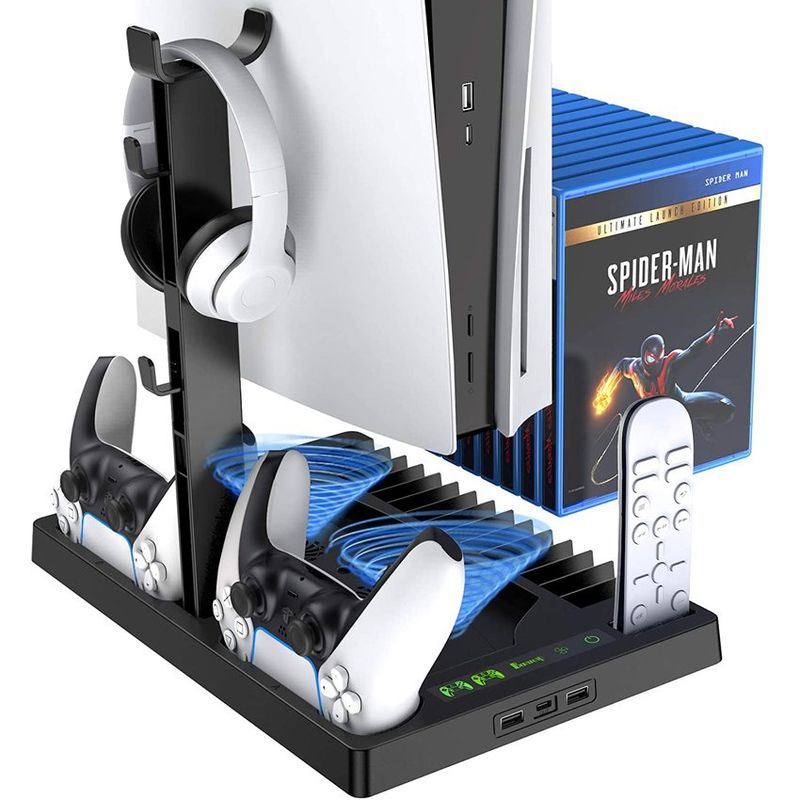 IPLAY - Estación carga vertical para consola ps5 playstation 5 con ventilador